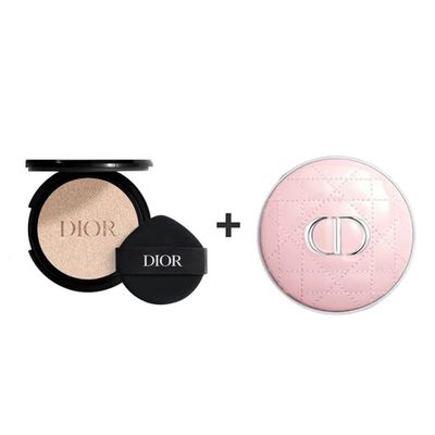 Combo Lõi Phấn Nước + Vỏ Hộp Dior Forever Cushion Màu Hồng Tone 1N Neutral Chính Hãng - Phấn Trang Điểm Sang Trọng, Dưỡng Da Từ Dior
