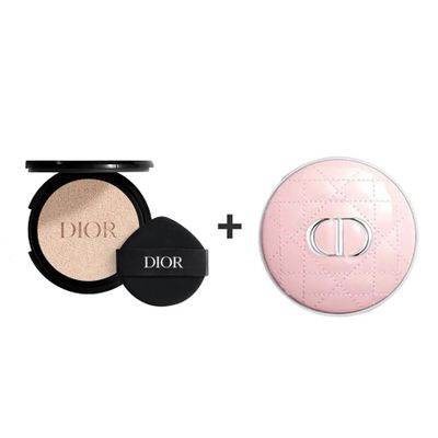 Combo Lõi Phấn Nước + Vỏ Hộp Dior Forever Cushion Pink Cannage Màu Hồng Tone 0N Neutral Chính Hãng - Phấn Trang Điểm Sang Trọng