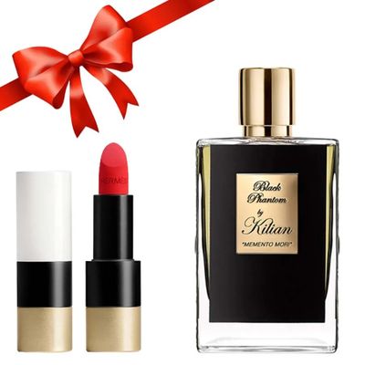 Combo Nước Hoa Kilian Black Phantom Memento Mori EDP 50ml + Son Hermès Rouge Mat 64 Casaque Chính Hãng - Bộ Đôi Làm Đẹp Hấp Dẫn