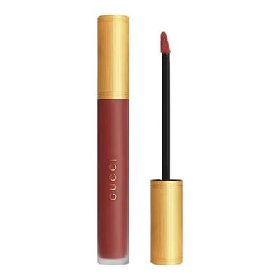 Son Kem Gucci Liquid Matte 521 Nellie Cherrie - Đỏ Gạch Sang Trọng, Độ Bám Màu Cao, Chất Lượng Chính Hãng, Đem Đến Đôi Môi Quyến Rũ