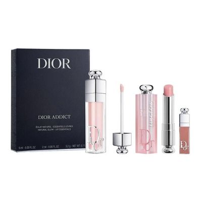 Set Son Dưỡng Dior Addict Natural Glow 3 Món Chính Hãng - Dưỡng Môi Mềm Mại, Tự Nhiên, Phù Hợp Mọi Tông Da