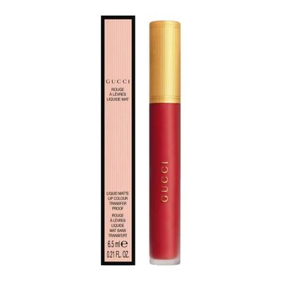 Son Kem Gucci Rouge Liquid Matte 25 Goldie Red 6.5ml - Đỏ Tươi Rực Rỡ, Chất Son Mịn Lâu Trôi, Chính Hãng Từ Gucci