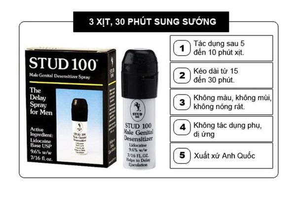 Chai Xịt Stud 100 Giúp Kéo Dài Thời Gian Cho Nam 12ml 648643