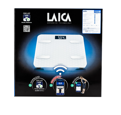 Cân Sức Khoẻ Thông Minh Laica PS7011 - Cân Đo 6 Chỉ Số Cơ Thể, Kết Nối Bluetooth, Màu Trắng - Sản Phẩm Chăm Sóc Sức Khỏe Hàng Đầu