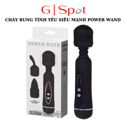 Chày Rung Tình Yêu Siêu Mạnh Power Wand - 12 Chế Độ Rung Kèm 2 Đầu Thay Đổi