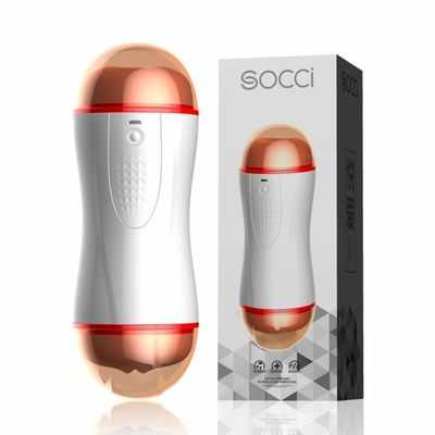 Âm đạo giả silicone mềm rung có âm thanh Socci