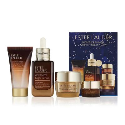 (4 Món) Set Dưỡng Da Estée Lauder Nightly Renewal Cleanse + Repair + Glow Chính Hãng