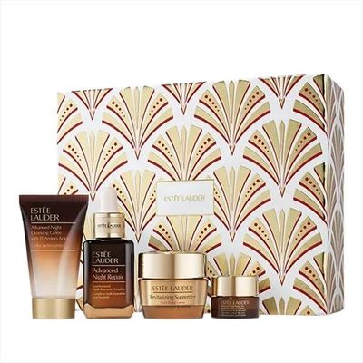 (4 Món) Set Dưỡng Da Estée Lauder The Lift + Glow Routine Advanced Night Repair Serum Skincare Holiday Chính Hãng