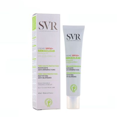 (Tuýp 40ml) Kem Chống Nắng SVR Sebiaclear SPF50 - Giảm Mụn & Chăm Sóc Da Mặt, Dành Cho Da Nhờn Nhạy Cảm Chính Hãng