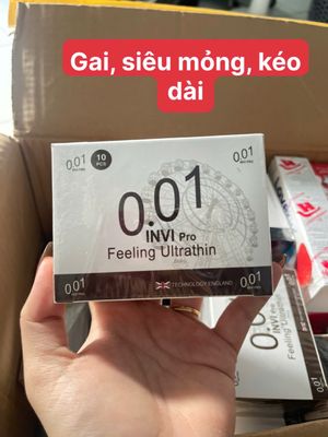Siêu Phẩm INVI Pro 001 Anh Quốc - Độ Mỏng Trần Trụi, Hệ Gai Kích Thích Tột Đỉnh Cho Bạn Tình