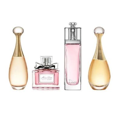 Set 4 Chai Nước Hoa Mini Dior - Gồm Miss Dior, Dior J’adore EDP, EDT, Addict - Quà Tặng Sang Trọng Hương Hoa Cỏ và Trái Cây Chính Hãng