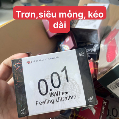 Cao Su Feeling Ultrathin 001 Hộp 10 Chiếc - Siêu Mỏng Trần Trụi, Hương Vanilla Ngọt Ngào