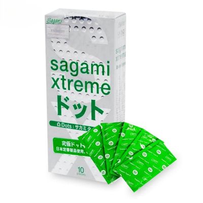 Bao Cao Su Sagami Xtreme Dot Hộp 10 Chiếc - Siêu Mỏng, Hệ Gai Gân Kích Thích Tột Đỉnh