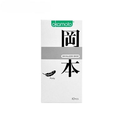 Bao Cao Su Okamoto Skinless Skin Purity Hộp 10 Chiếc - Siêu Mỏng Trơn, Khử Mùi Tinh Khiết