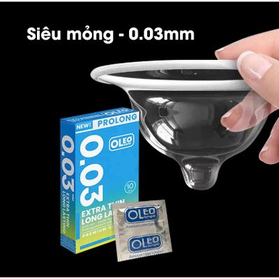 Bao Cao Su Oleo Lampo 0.03mm Hộp 10 Chiếc - Siêu Mỏng Trần Trụi, Nhiều Gel, Kéo Dài Thời Gian