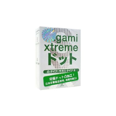 (Hộp 3 Cái) Bao cao su Sagami Xtreme Xanh - Siêu mỏng, gai chính hãng
