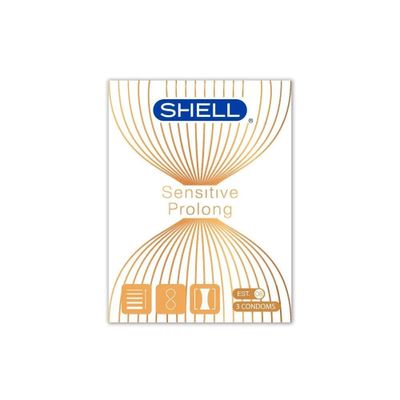 (Hộp 3 Cái) Bao cao su Shell Sensitive Prolong - Siêu mỏng 0.03mm, kéo dài thời gian chính hãng
