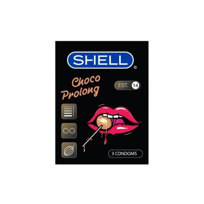 (Hộp 3 Cái) Bao cao su Shell Choco Prolong - Siêu mỏng, kéo dài thời gian, hương chocola chính hãng