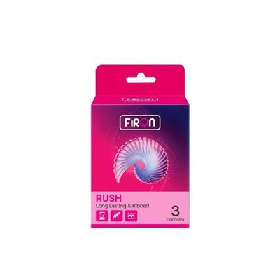 (Hộp 3 Cái) Bao cao su Firon Rush - Gân sọc, điểm nổi, kéo dài thời gian chính hãng