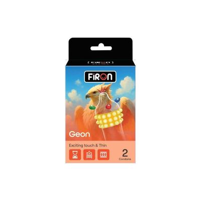 (Combo 2 Cái) Bao cao su Firon Geon - Hộp 1 bao gai, 3 vòng bi siêu lớn + 1 bao Firon Rush chính hãng