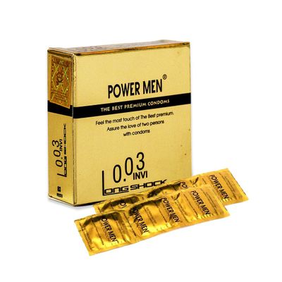 (Hộp 3 Cái) Bao Cao Su Power Men Invi 0.03mm Dành cho nam giới chính hãng