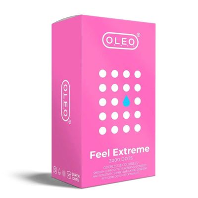 (Hộp 10 Cái) Bao Cao Su Oleo 0.02 Feel Extreme 2000 Gai Toàn Thân, Nhiều Gel Chính hãng