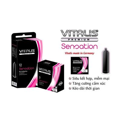 (Hộp 12 Cái) Bao cao su Vitalis Sensation nhiều gel, dành cho nam giới chính hãng