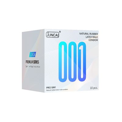 (hộp 10 Cái) Bao cao su cao cấp siêu mỏng gân gai Juncai Pro 5in1 001 Chính hãng