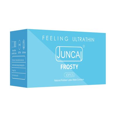 (Hộp 10 Cái) Bao cao su cao cấp tinh chất bạc hà Juncai Frosty Chính Hãng