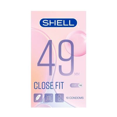 (Hộp 10 Cái) Bao cao su Size 49mm, siêu mỏng, chống tuột Shell Close Fit Chính hãng