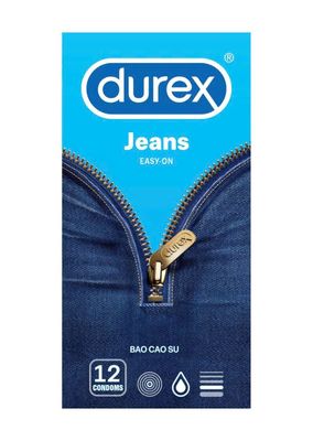(Hộp 12 Cái) Bao cao su ôm chặt size nhỏ Durex Jeans Chính Hãng