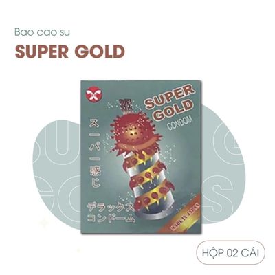 (Hộp 2 Cái) Bao Cao Su Gai Lớn Super Gold Chính hãng