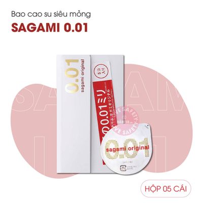 (Hộp 5 Cái) Bao Cao Su Siêu Mỏng Sagami 0.01 Chính hãng