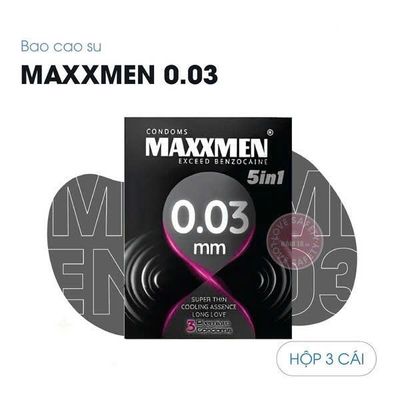 (Hộp 3 Cái) Bao Cao Su Maxxmennn 5in1 Siêu Mỏng 0.03mm Chính Hãng