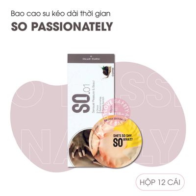 (Hộp 12 Cái) Bao Cao Su Hương Cà Phê SO Passionately Chính hãng