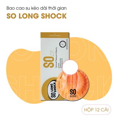 (Hộp 12 Cái) Bao Cao Su Kéo Dài Thời Gian SO Long Shock Chính Hãng