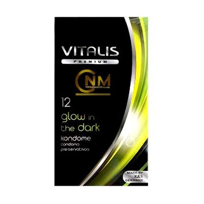 (Hộp 12 Cái) Bao cao su Vitalis Glow In The Dark 53mm siêu mỏng chính hãng