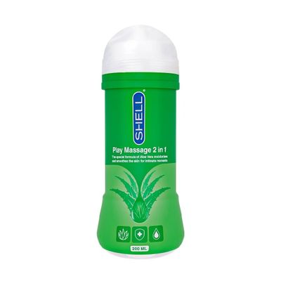 (Chai 200ml) Gel bôi trơn Shell Play Massage 2 in 1 Aloe Vera chính hãng