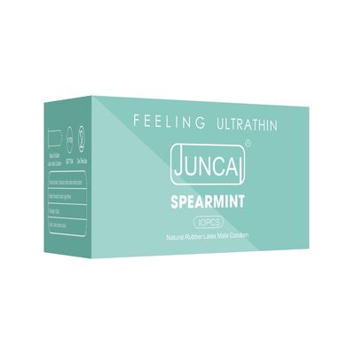 (Hộp 10 Cái) Bao cao su cao cấp tinh chất bạc hà Juncai Sprear Mint Chính Hãng