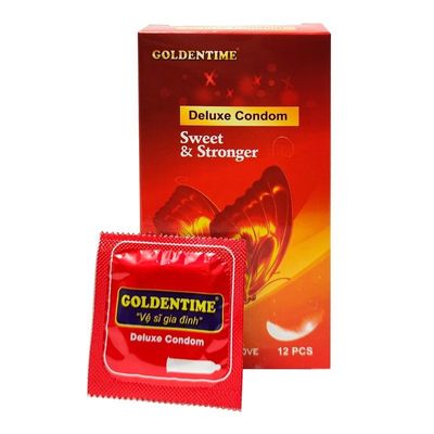 (HỘP 12 CÁI) BAO CAO SU GOLDENTIME ĐỎ CHÍNH HÃNG