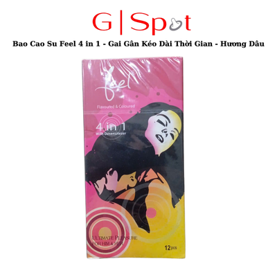 (Hàng công ty) Bao Cao Su Feel Euphoria 4 In 1 Kéo Time 12 cái 1 hộp Chính hãng