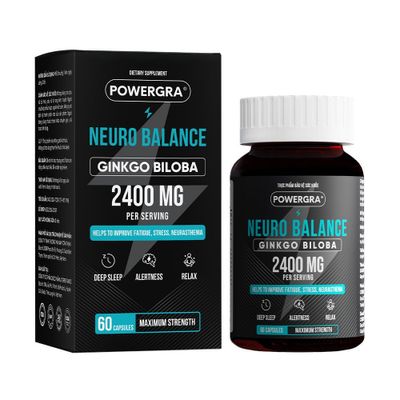 Viên uống bổ não, bổ sung trí nhớ Powergra Neuro Balance - Hộp 60 viên 662180