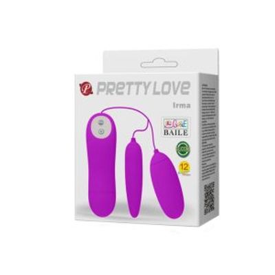 Trứng Rung 2 Đầu Pretty Love Irma Cao Cấp – 12 Tần Số Kích Thích Điểm G (Sử Dụng 2 Pin AAA)
