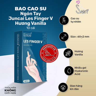(Snapshop) Bao Cao Su Ngón Tay Juncai Les Finger V Hương Vanilla Chính Hãng