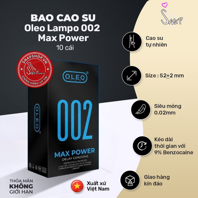 (Snapshop) Bao Cao Su Kéo Dài Thời Gian Oleo Lampo 002 Max Power Chính Hãng