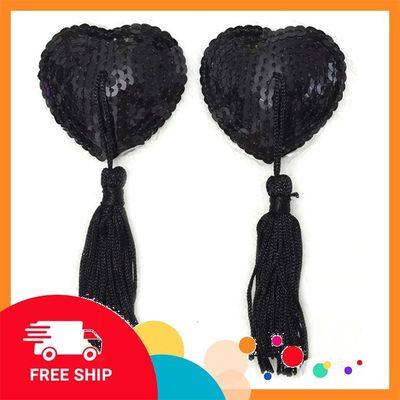 (Che Tên Khi Giao) Phụ Kiện Cosplay Dễ Thương Cho Nữ Sexy Gợi Cảm - Dán Ngực Tim Đen - Snapshop