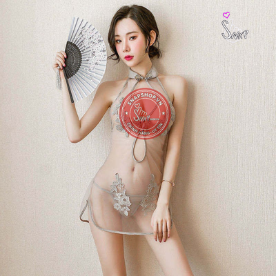 (Snapshop) Bộ Cosplay Sườn Xám Yếm Gray Y08 Chính Hãng