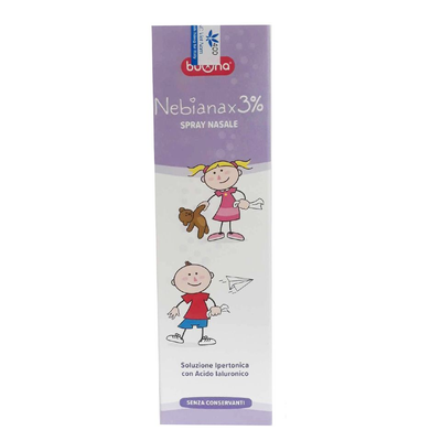(Hàng nhập khẩu) Dung Dịch Xịt Rửa Mũi Buona Nebial 3% Spray Cho Bé - Hỗ Trợ Làm Sạch Mũi, Giảm Nghẹt Mũi