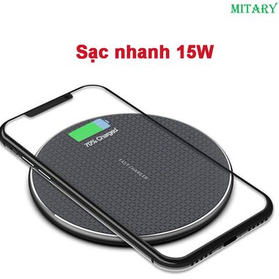 Đế sạc nhanh không dây Qi 15W cho điện thoại thông minh tai nghe kèm cáp sạc nhanh type C 236118