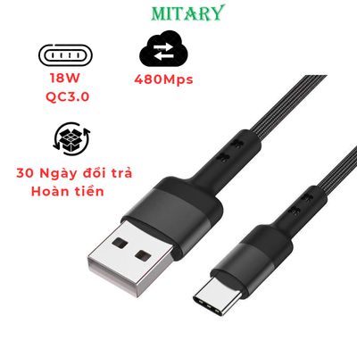 Cáp Sạc Nhanh Type C 18W Qc3.0 Bọc Dù Cho Điện Thoại Máy Tính Bảng Laptop 236133